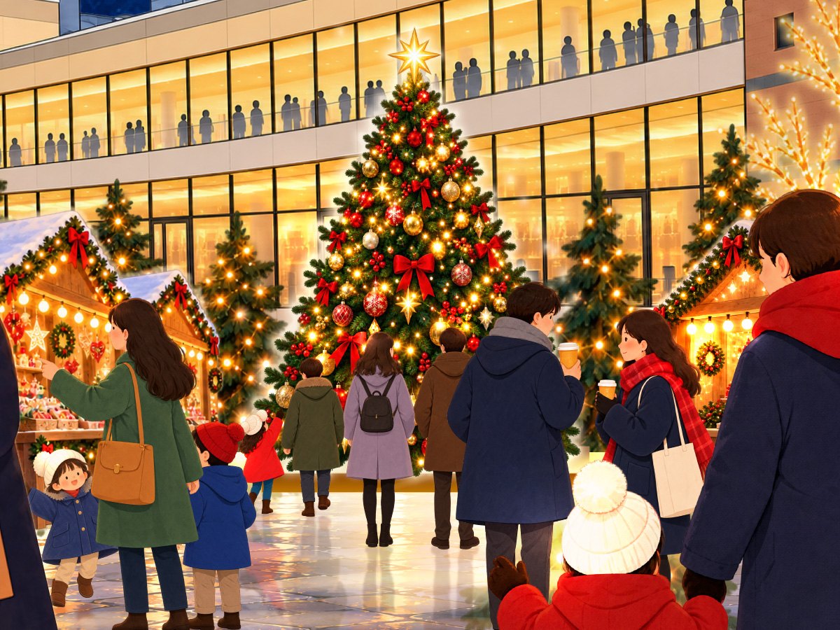 イルミネーションとクリスマスツリーに彩られた会場のイメージ